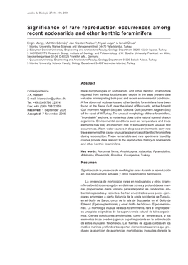 Significance of Rare Reproduction Occurrences Among Recent Nodosariids and Other Benthic Foraminifera