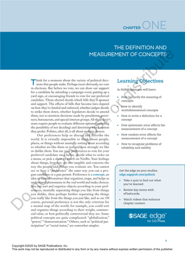 The Definition and Measurement of Concepts