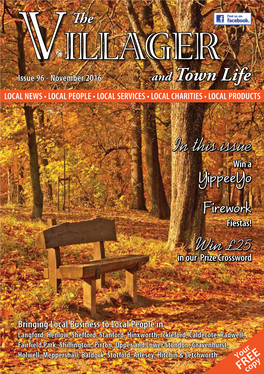 VILLAGER Issue 96 - November 2016 and Town Life LOCAL NEWS • LOCAL PEOPLE • LOCAL SERVICES • LOCAL CHARITIES • LOCAL PRODUCTS