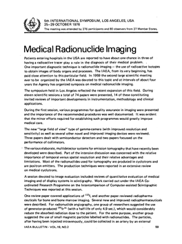 Medical Radionuclide Imaging