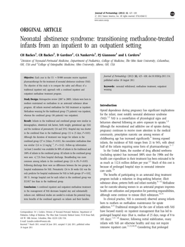 Neonatal Abstinence Syndrome: Transitioning Methadone-Treated Infants from an Inpatient to an Outpatient Setting