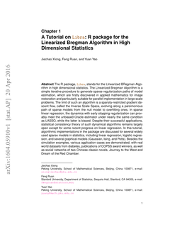 A Tutorial on Libra: R Package for the Linearized Bregman Algorithm in High Dimensional Statistics