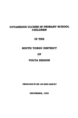 Cutaneous Ulcers in Primary School Children in the South Tongu District of the Volta Region