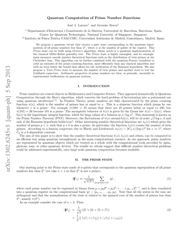 Quantum Computation of Prime Number Functions