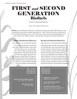 First and Second Generation Biofuels: What's the Diference