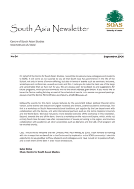 South Asia Newsletter