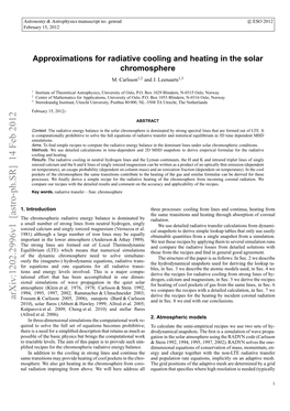 Approximations for Radiative Cooling and Heating in the Solar