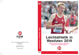 Leichtathletik in Westfalen 2019 Fußball- Und Leichtathletik-Verband Westfalen E.V