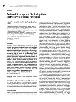 Retinoid X Receptors: X-Ploring Their (Patho)Physiological Functions