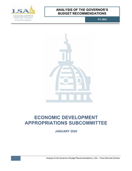 Economic Development Appropriations Subcommittee