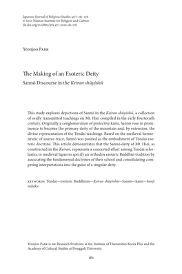 The Making of an Esoteric Deity Sannō Discourse in the Keiran Shūyōshū