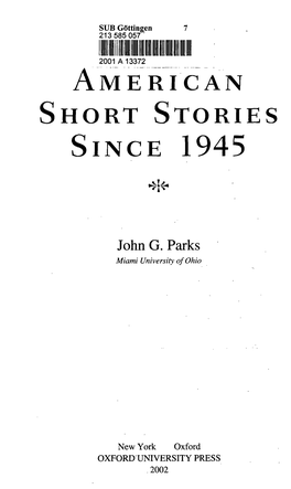 American Short Stories Since 1945