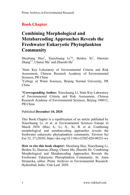 Combining Morphological and Metabarcoding Approaches Reveals the Freshwater Eukaryotic Phytoplankton Community