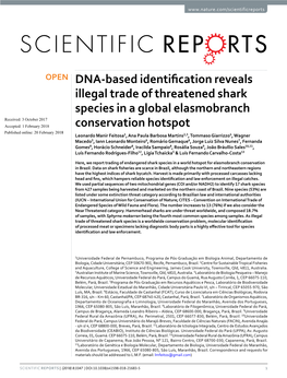 DNA-Based Identification Reveals Illegal Trade of Threatened Shark