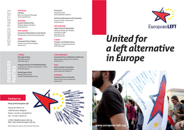 United for a Left Alternative in Europe Member and Observer Parties