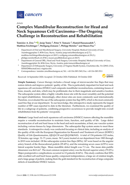 Complex Mandibular Reconstruction for Head and Neck Squamous Cell Carcinoma—The Ongoing Challenge in Reconstruction and Rehabilitation