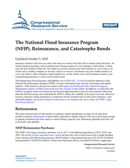 (NFIP), Reinsurance, and Catastrophe Bonds