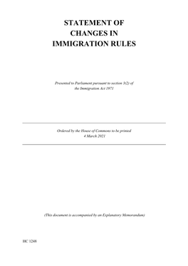 Statement of Changes in Immigration Rules