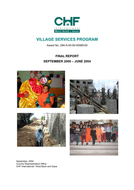 VILLAGE SERVICES PROGRAM Award No