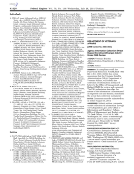 Federal Register/Vol. 79, No. 136/Wednesday, July 16, 2014