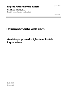 Posizionamento Web Cam