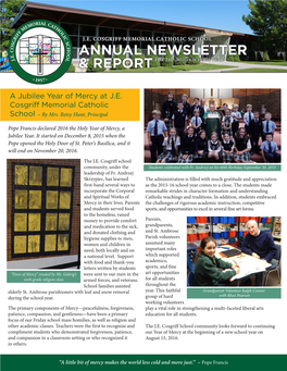 A Jubilee Year of Mercy at J.E. Cosgriff Memorial Catholic School ~ by Mrs