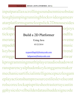 Build a 2D Platformer