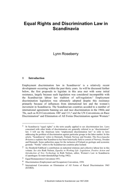 Equal Rights and Discrimination Law in Scandinavia