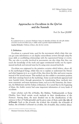 Approaches to Occultism in the Qur' an and the Sunnah