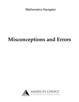 Misconceptions and Errors