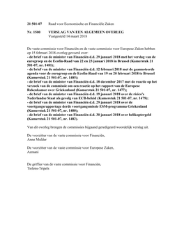 21 501-07 Raad Voor Economische En Financiële Zaken Nr. 1500