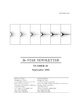 Be STAR NEWSLETTER