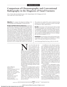 Comparison of Ultrasonography and Conventional Radiography in the Diagnosis of Nasal Fractures