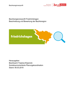 Bezirksregionenprofil Friedrichshagen Beschreibung Und Bewertung Der Bezirksregion