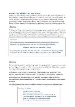 Why We Cite, What We Cite, How We Cite Citations Are an Important Currency in Academic Publishing