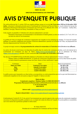 Avis D'enquete Publique