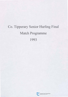 Co. Tipperary Senior Hurling Final Match Programme 1993