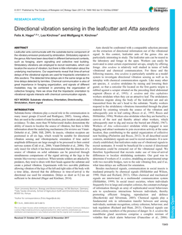 Directional Vibration Sensing in the Leafcutter Ant Atta Sexdens Felix A