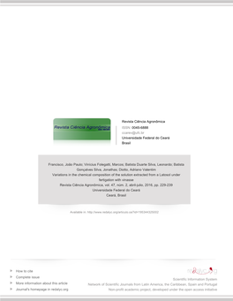 Redalyc.Variations in the Chemical Composition of the Solution