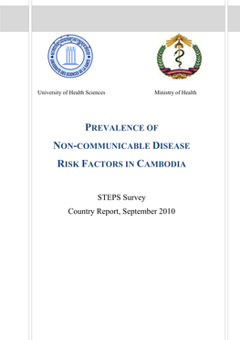 Ncds Risk Factors in CAMBODIA, 2010
