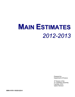 Main Estimates I