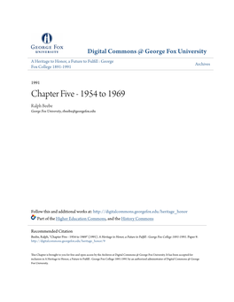 Chapter Five - 1954 to 1969 Ralph Beebe George Fox University, Rbeebe@Georgefox.Edu