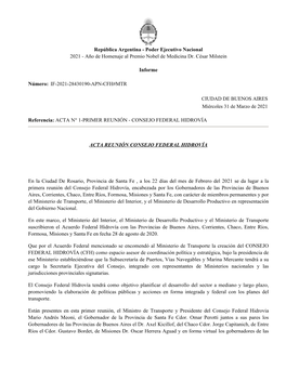 República Argentina - Poder Ejecutivo Nacional 2021 - Año De Homenaje Al Premio Nobel De Medicina Dr