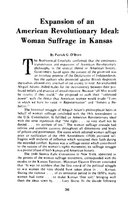 Woman Suffrage in Kansas