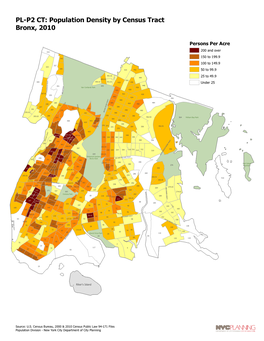 Population Density by Census Tract Bronx, 2010