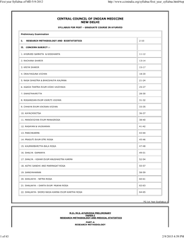 First Year Syllabus of MD 5-9-2012