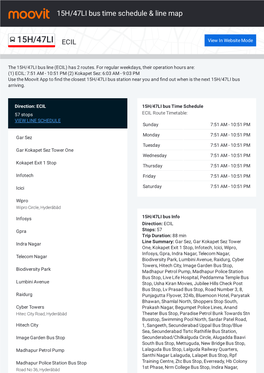 15H/47LI Bus Time Schedule & Line Route