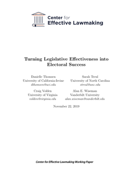 Turning Legislative Effectiveness Into Electoral Success