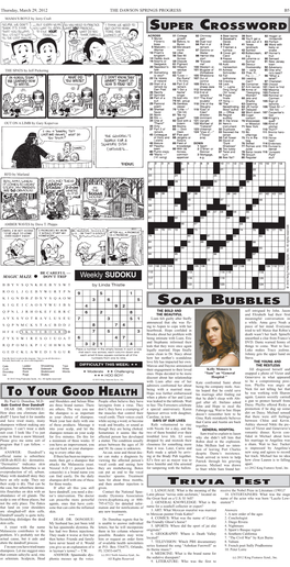 Soap Bubbles Super Crossword