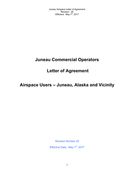 Juneau Commercial Operators Letter of Agreement Airspace Users